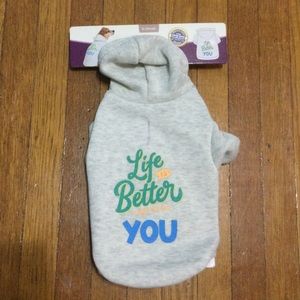 Heart to Tail Life is Better with You Pet Sweatshirt Hoodie, XS, NWT